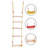 Huitich kids rope ladder with swing set for outdoor playtime fun and active play